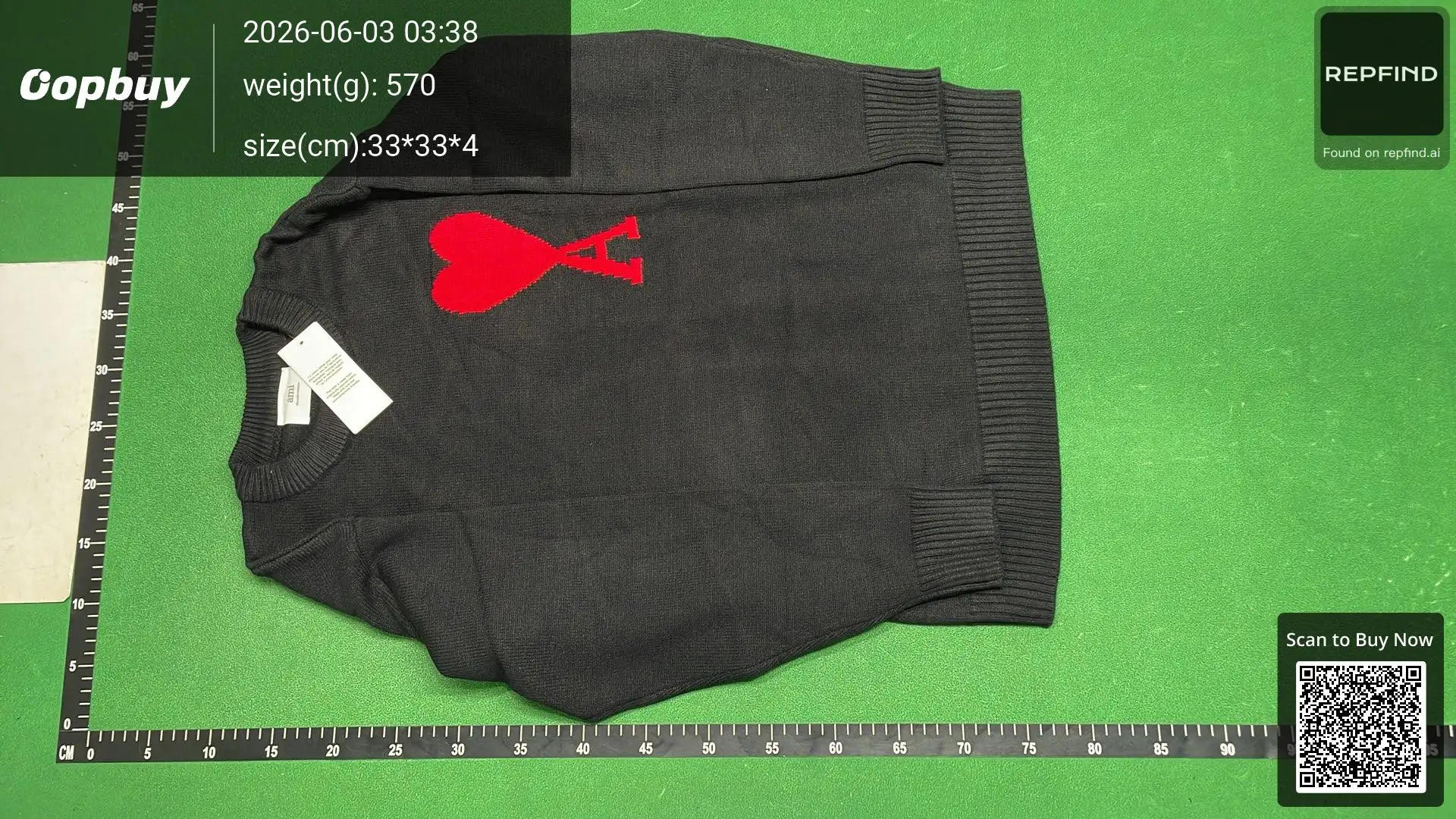Ami Heart Crewneck Knit Sweater -5