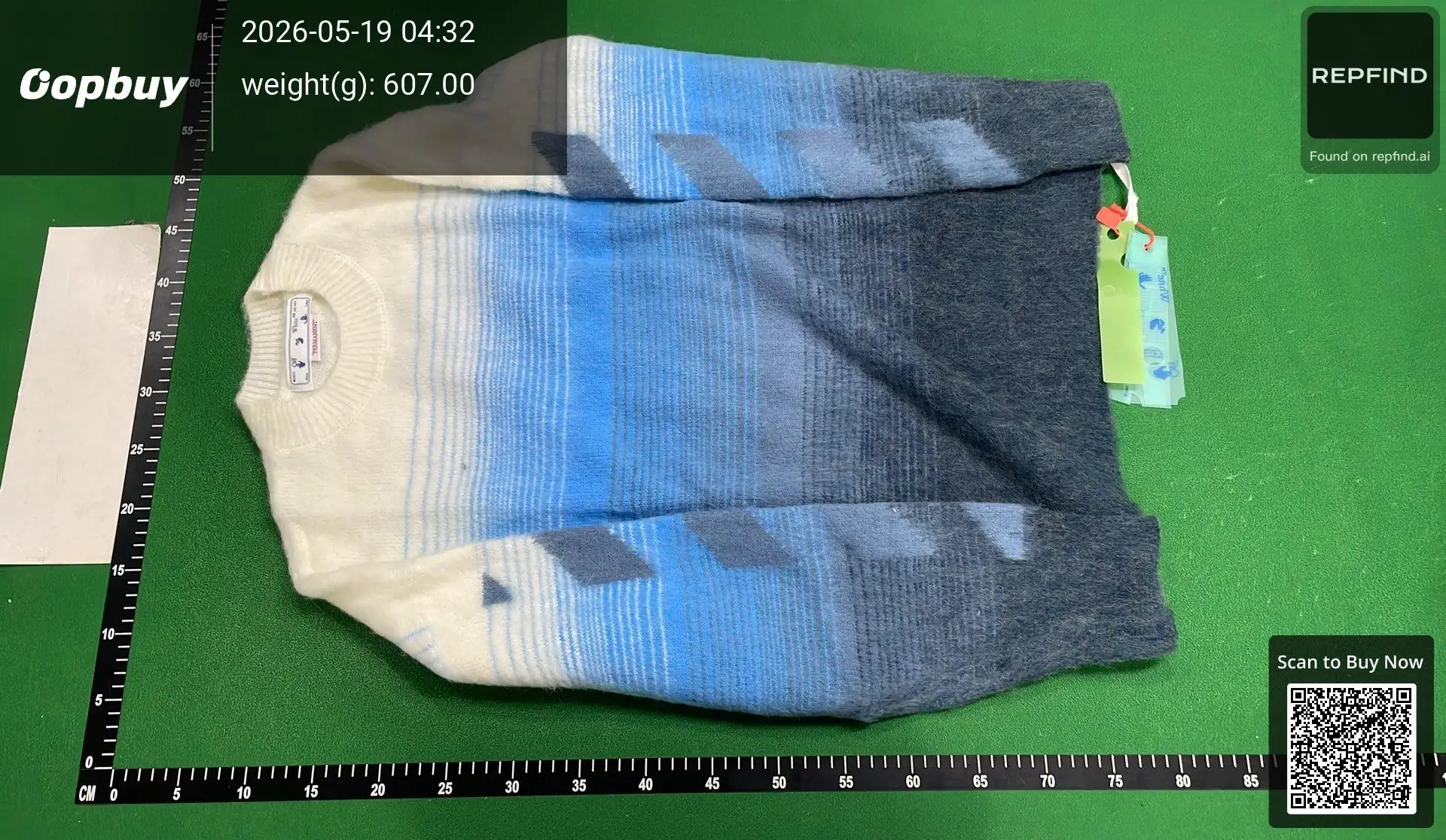 Gradient Print Loose Knit Sweater -4