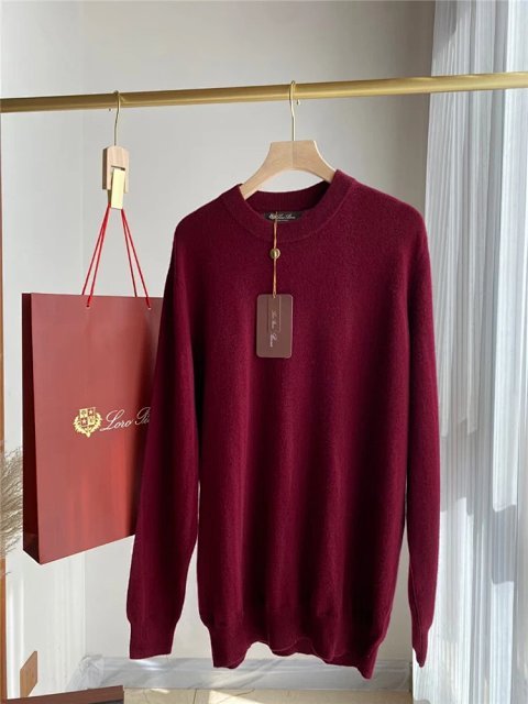 Burgundy Crewneck Knit Sweater