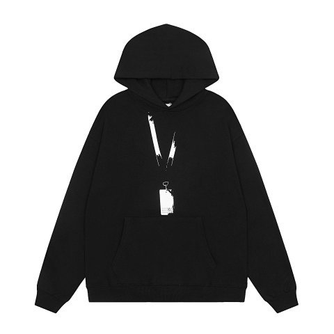 Black Minimal Graphic Pullover Hoodie 003-KEB