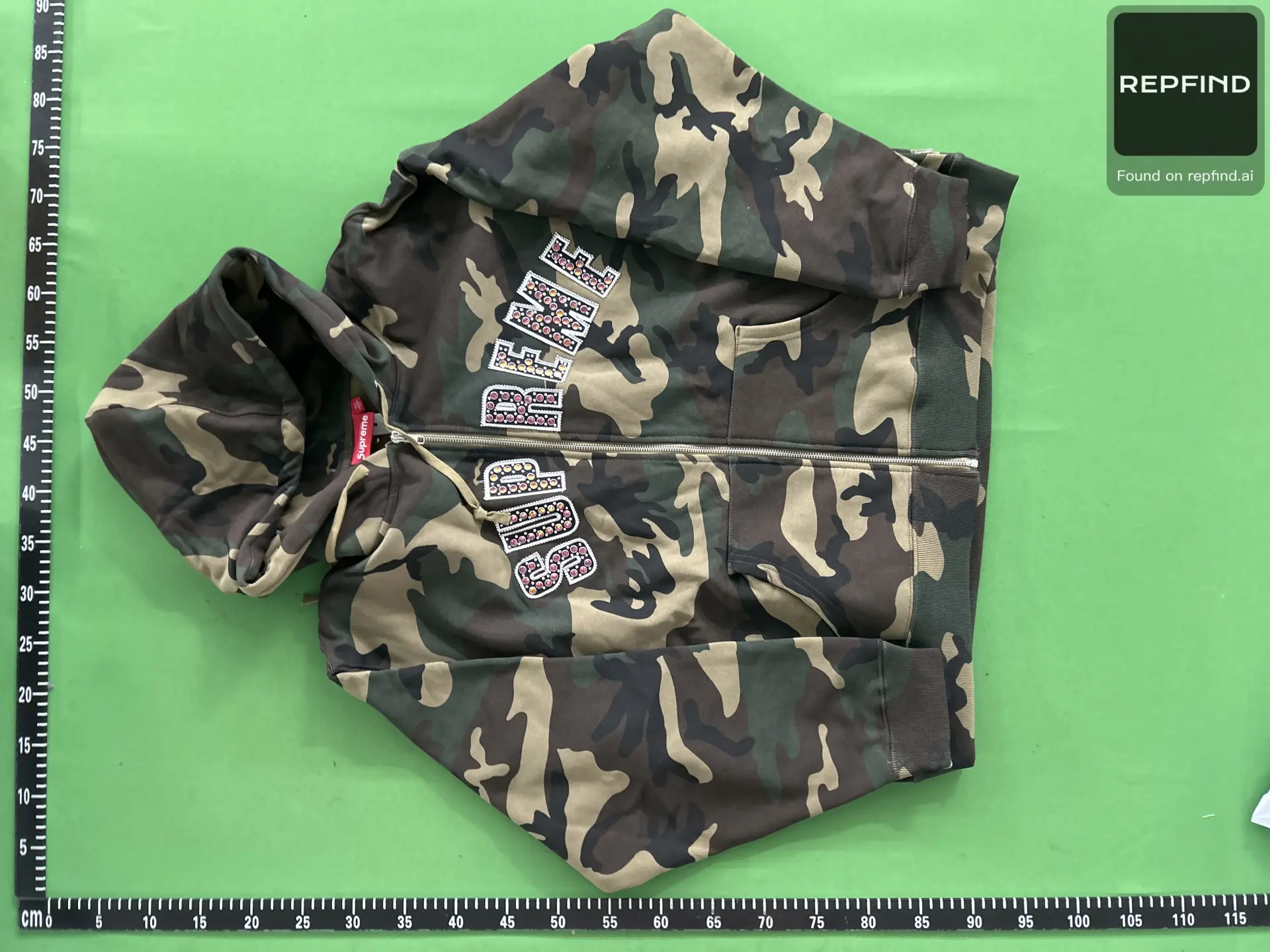 Camouflage Embellished Pullover Hoodie -5