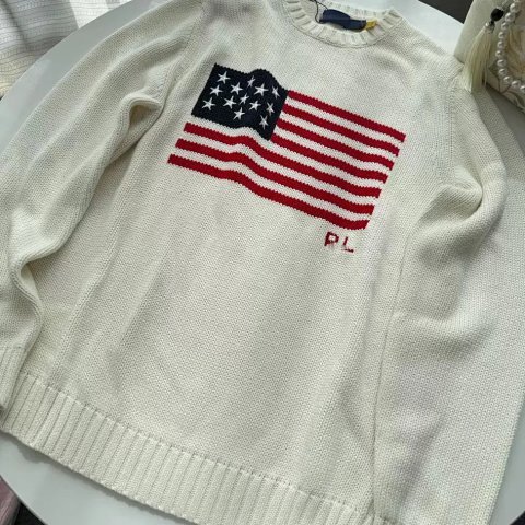 Flag Graphic Crewneck Knit Swe