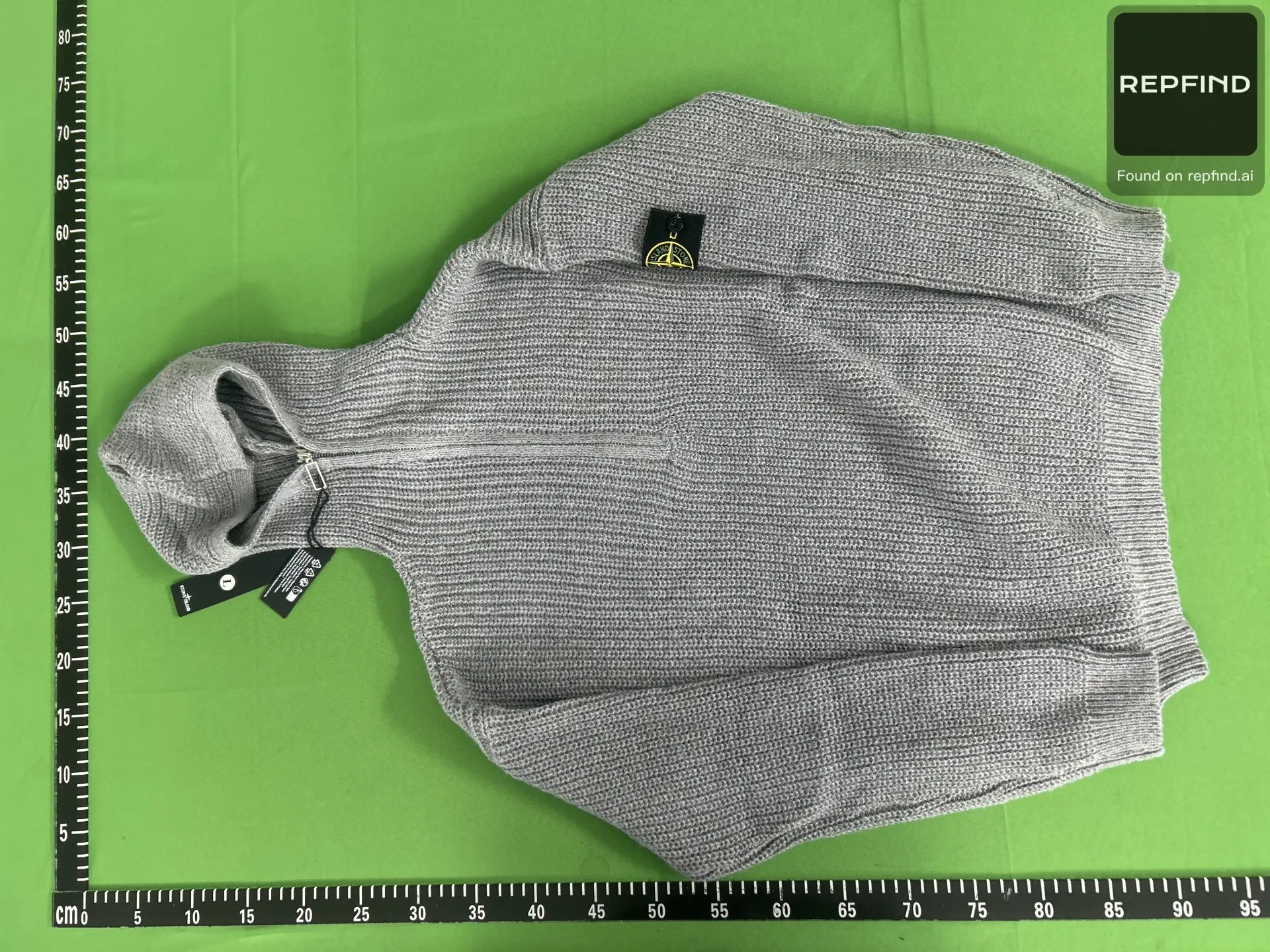 Gray Ribbed Hooded Knit Sweater 005-KEB -3