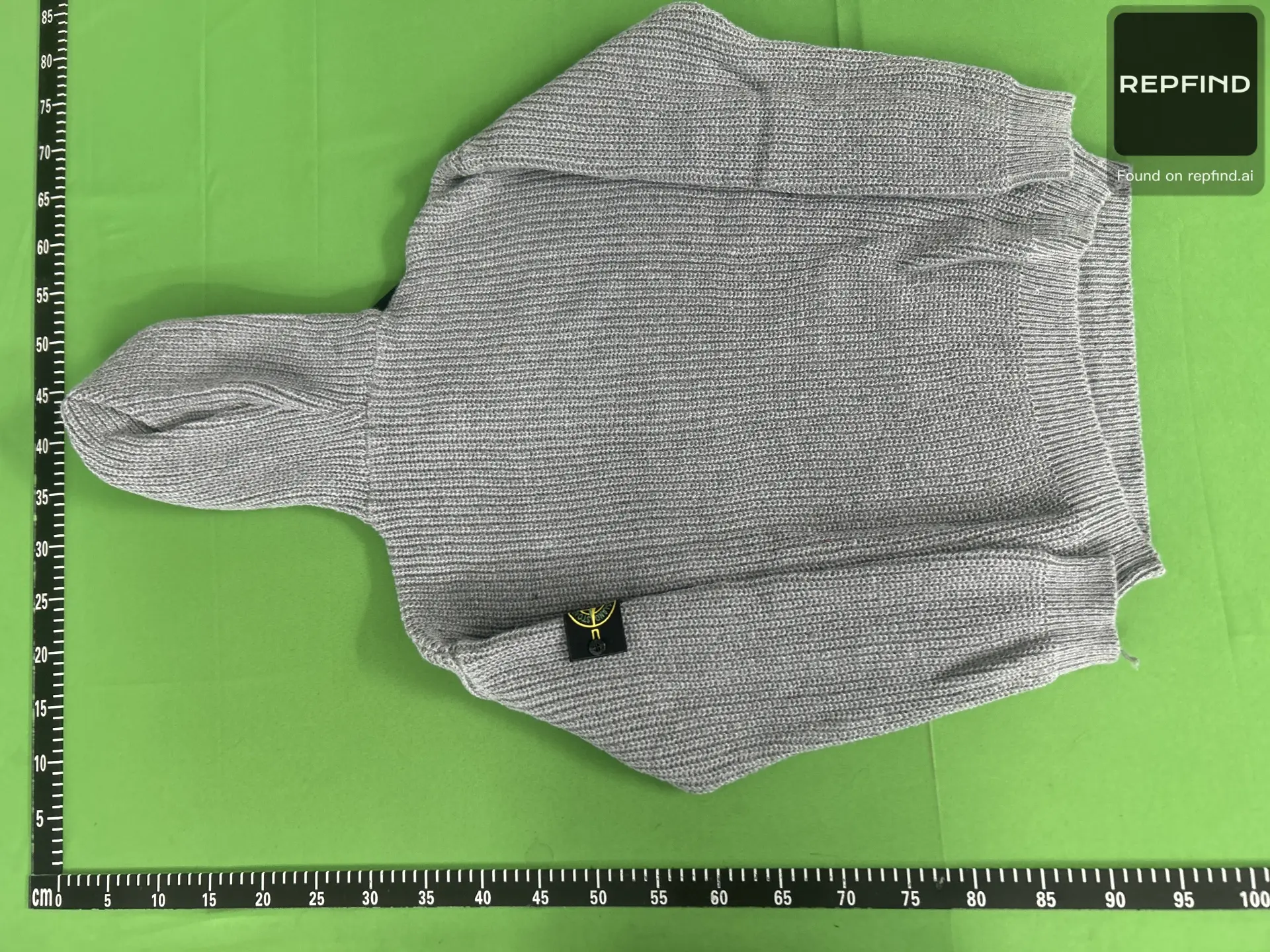 Gray Ribbed Hooded Knit Sweater 005-KEB -5