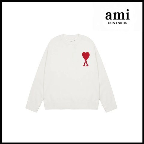 Heart Jacquard Crewneck Knit S
