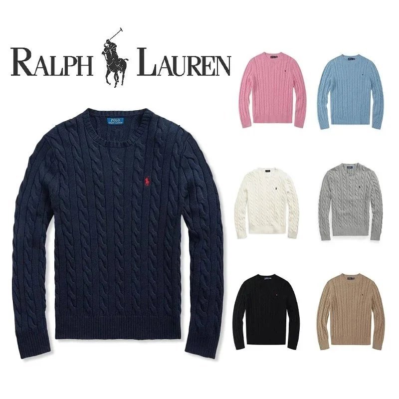 Polo Crewneck Knit Sweater Col