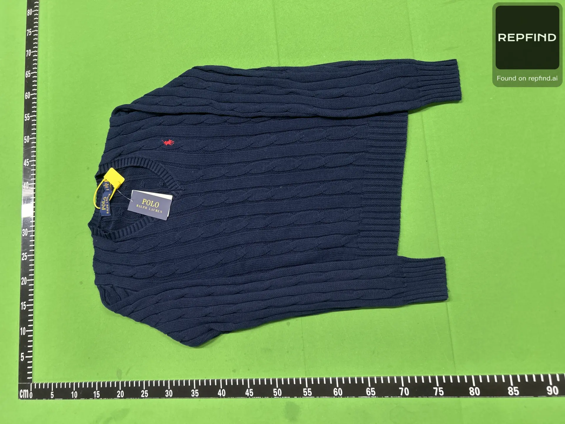Pony Embroidered V-Neck Cable-Knit Sweater -3
