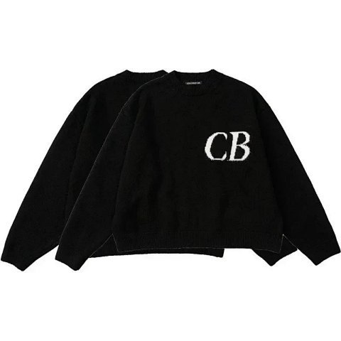 CB Letter Crewneck Knit Sweate