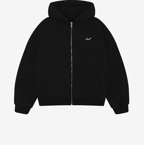 Black Zip-Up Hoodie 202614005