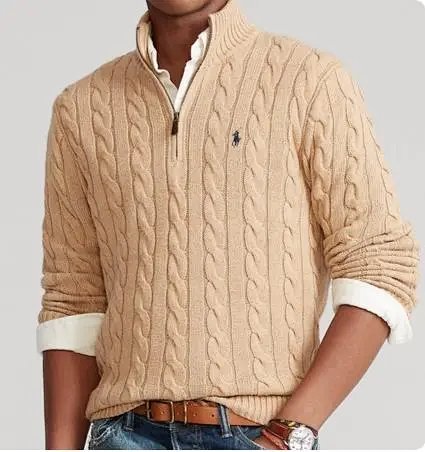 Pony Embroidered Half-Zip Cabl