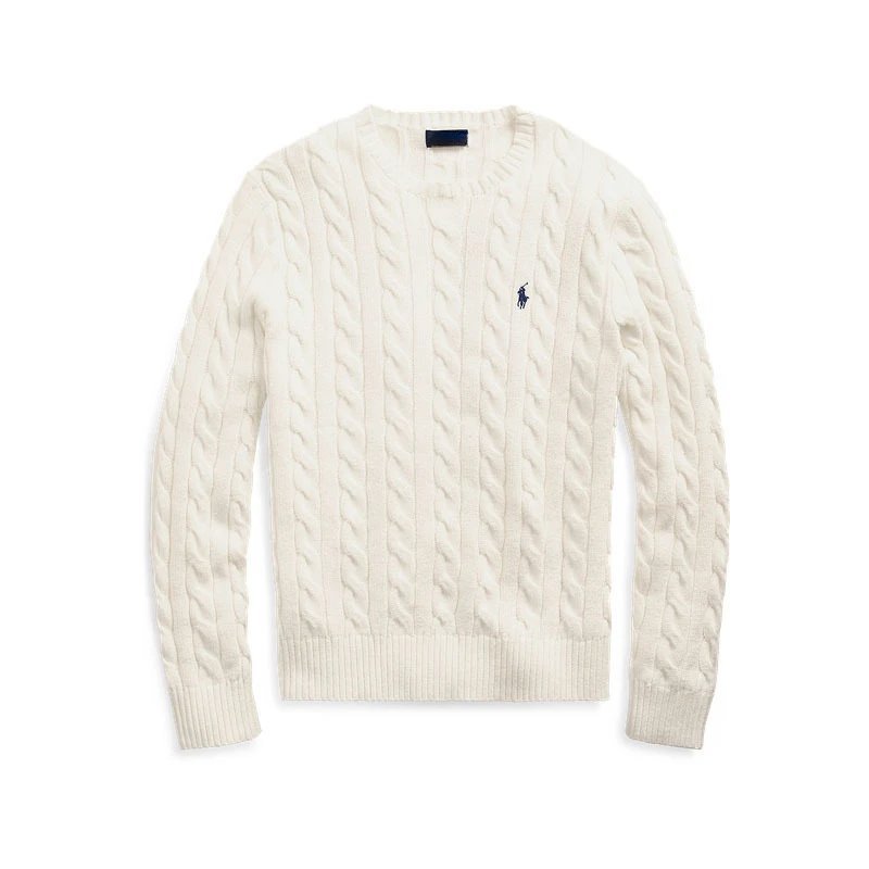 Pony Embroidered Cable-Knit Cr