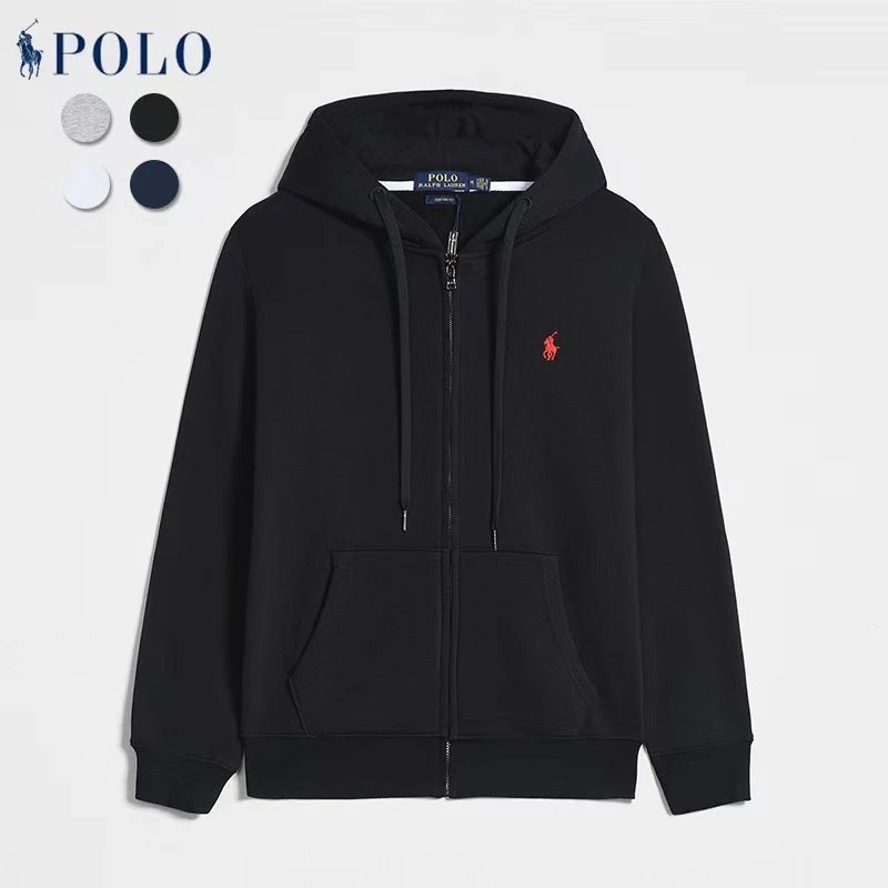 Pony Embroidered Zip-Up Hoodie