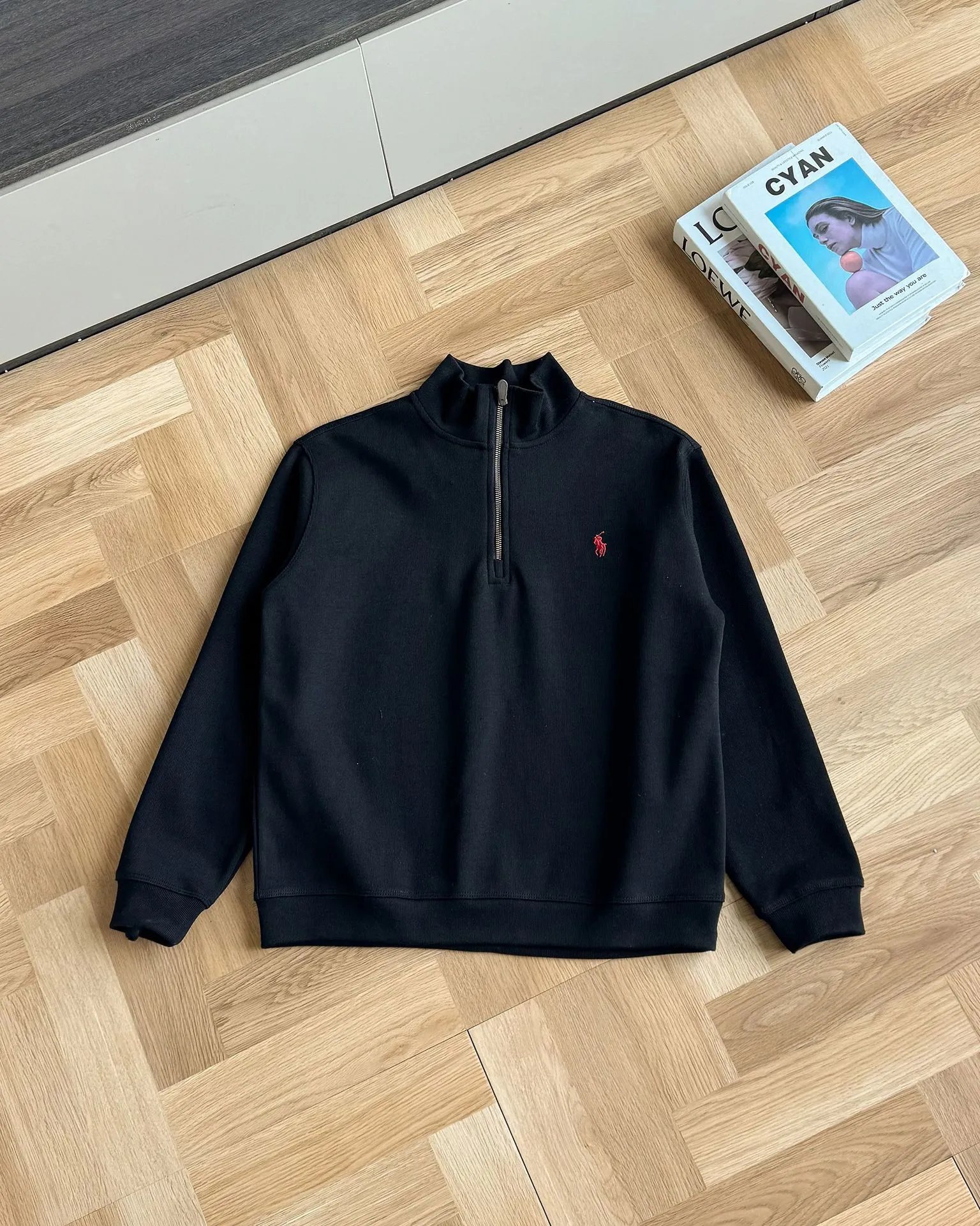 Pony Embroidered Half-Zip Swea