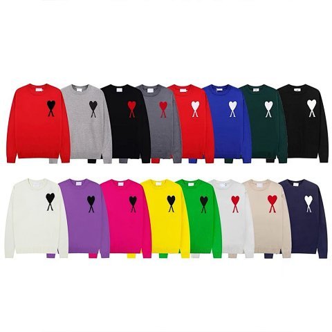 AMI Heart Logo Knit Sweater Co