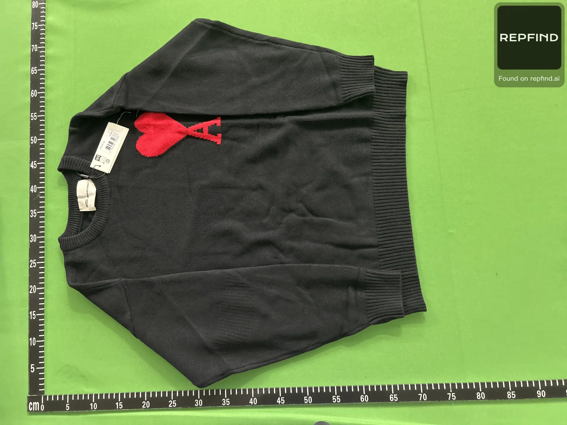 AMI Heart Logo Crewneck Sweater -6