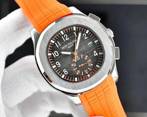 Orange Strap Chronograph Watch