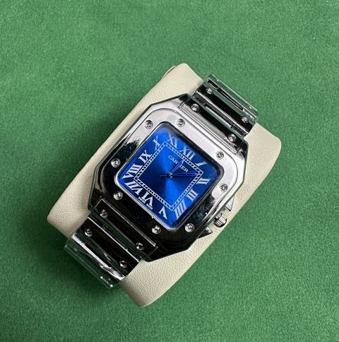 Blue Dial Square Steel Bracele