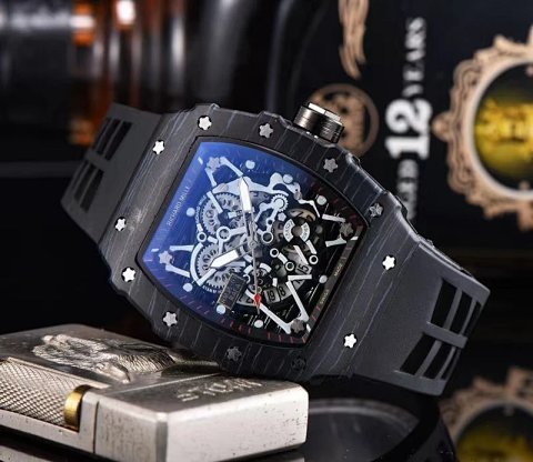 Tonneau Skeleton Dial Watch