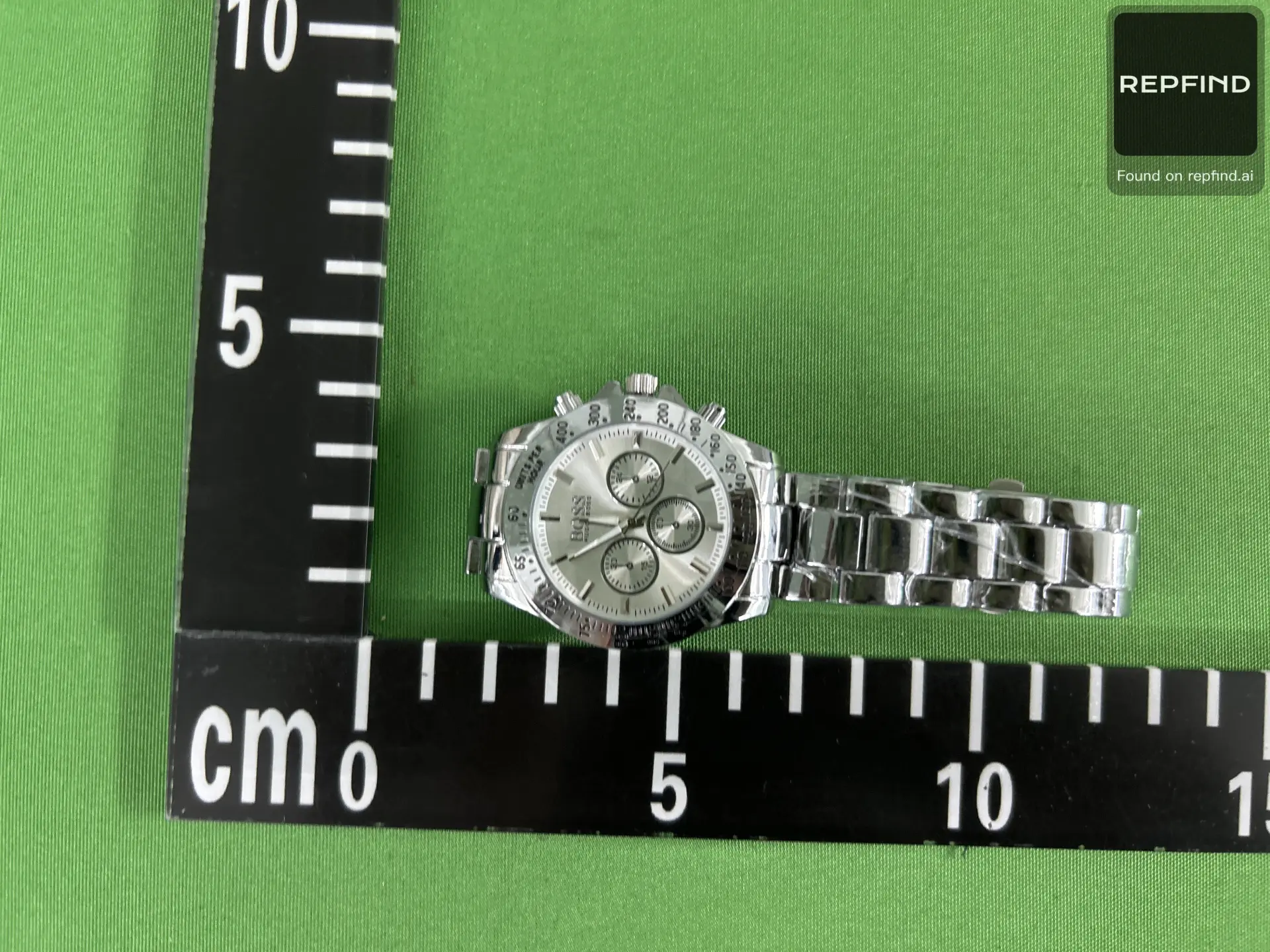 Three-Dial Steel Bracelet Chronograph Watch -2