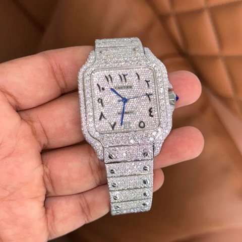 Crystal-Set Square Quartz Watc