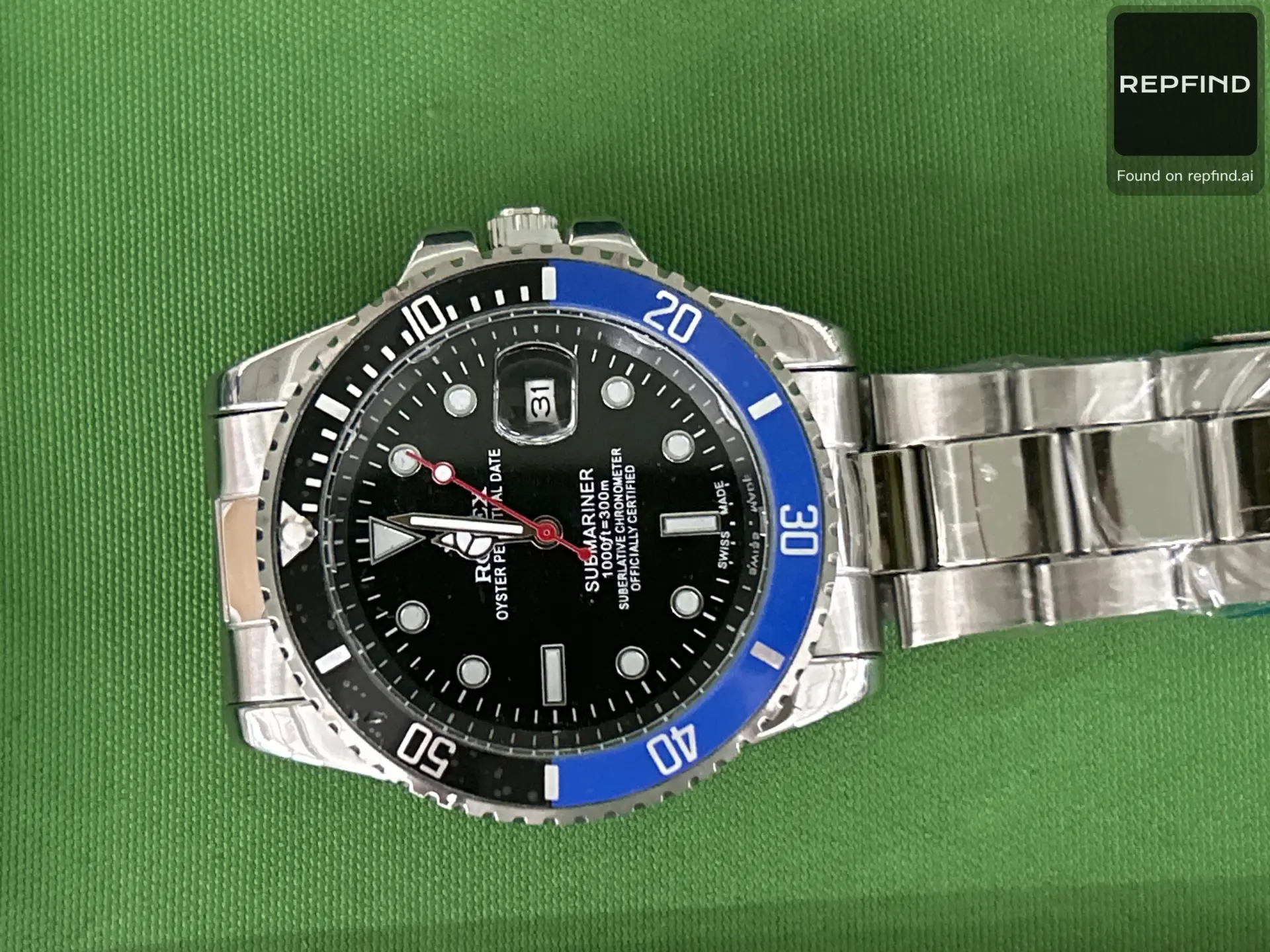 Blue and Black Bezel Steel Bracelet Watch -6