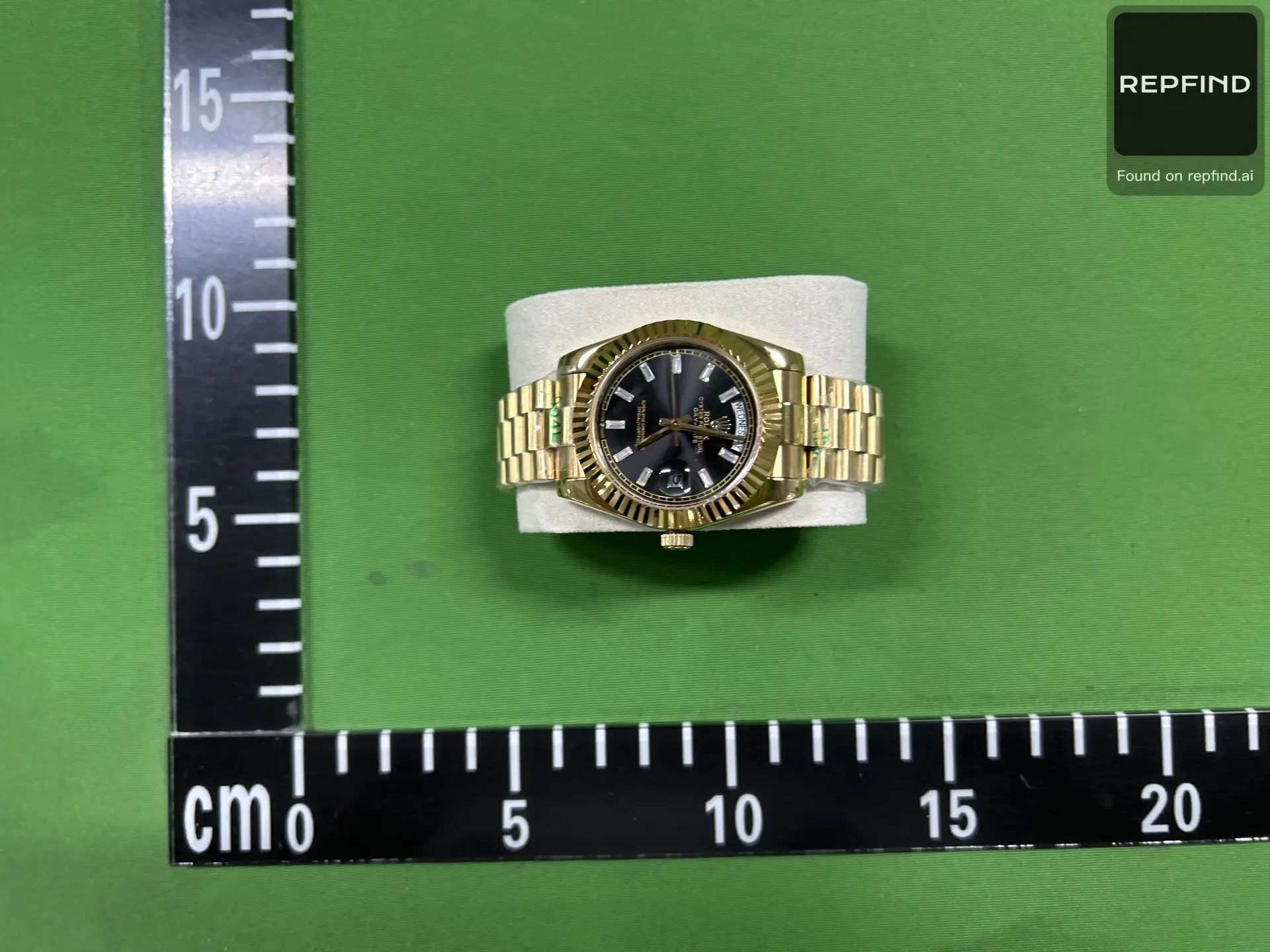 Gold Tone Black Dial Bracelet Watch -3