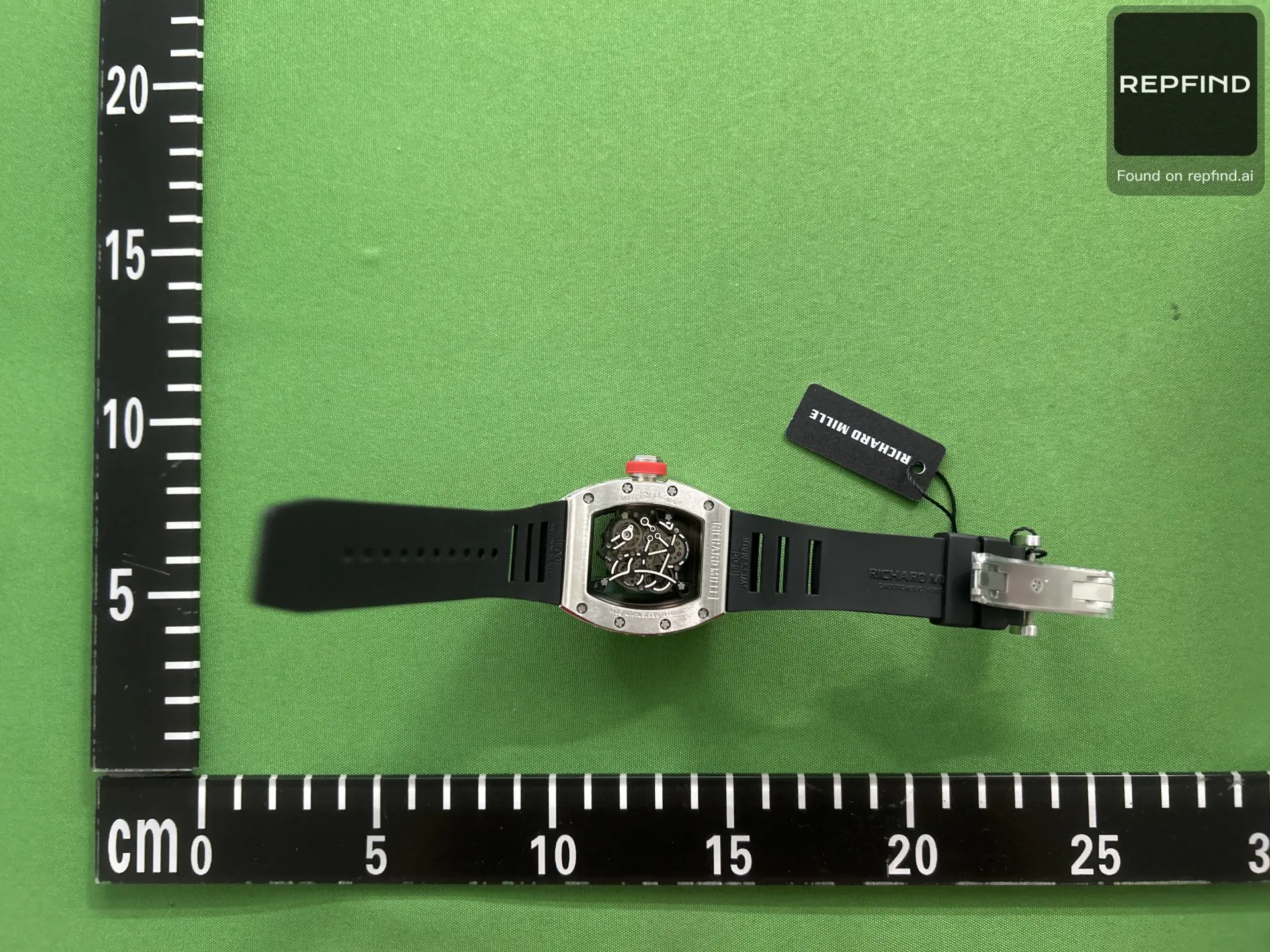 Black Strap Skeleton Tonneau Watch -4