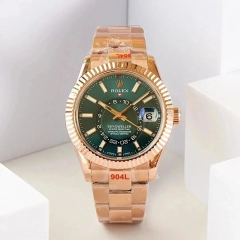 Gold Tone Green Dial Bracelet 