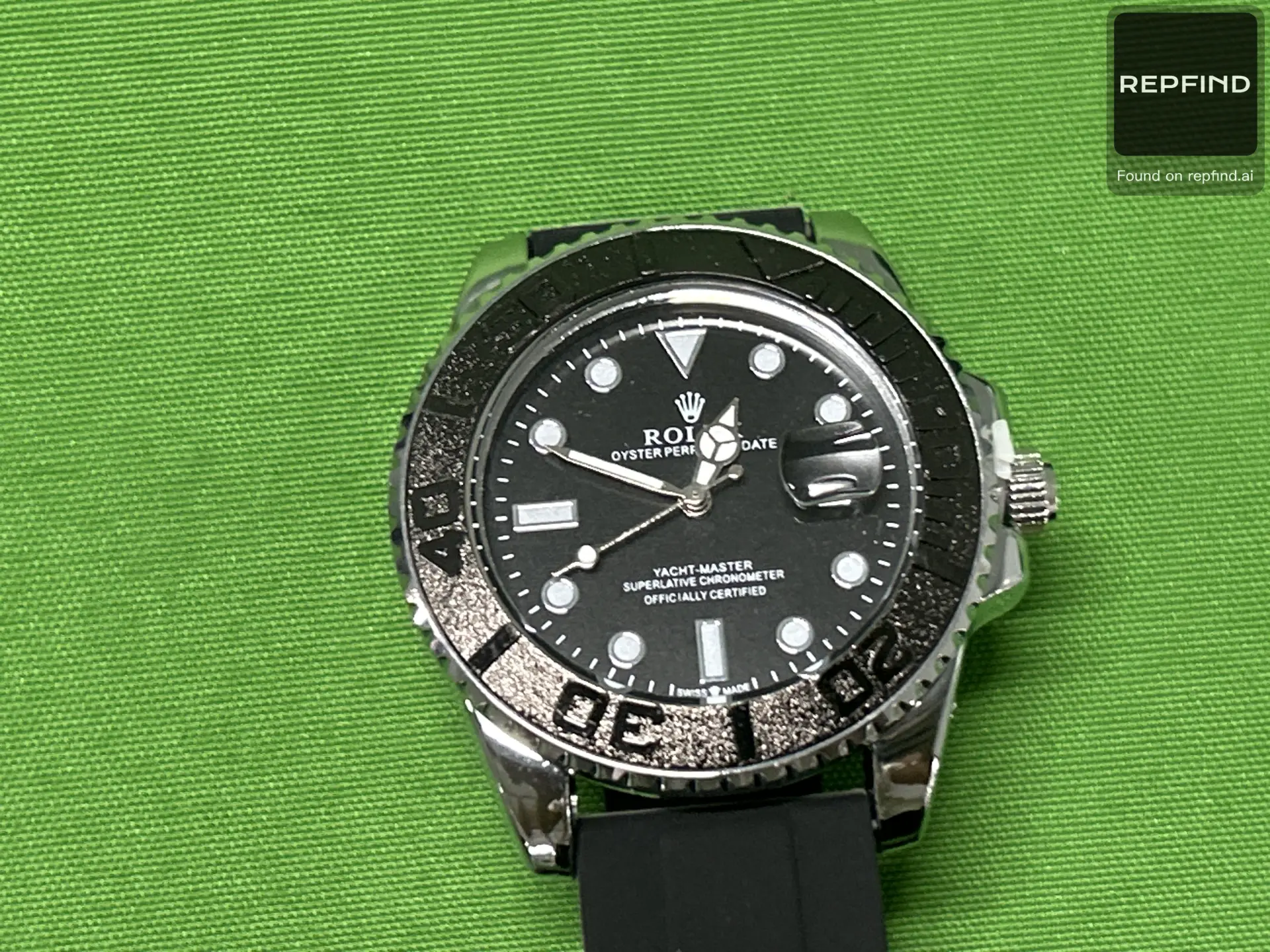 Black Rubber Strap Sport Watch -4
