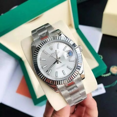 White Dial Fluted Bezel Bracel