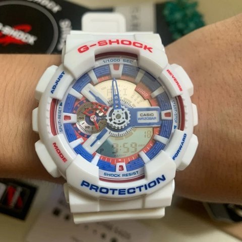 White Red and Blue Sport Watch