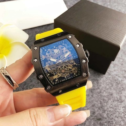 Yellow Strap Skeleton Watch