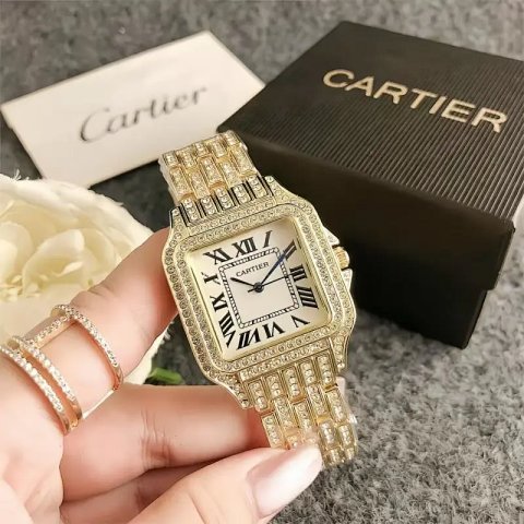 Gold Tone Square Roman Dial Br