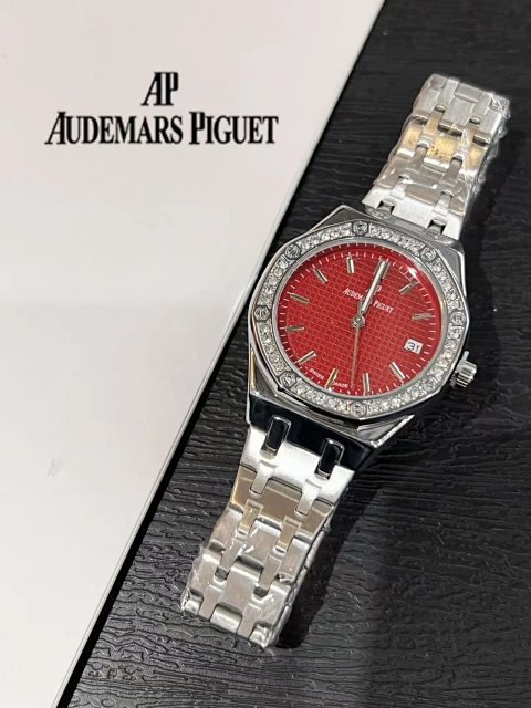 Red Dial Octagonal Bezel Brace