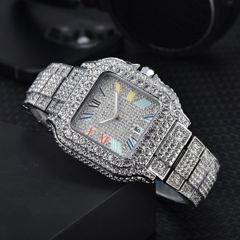 Crystal Set Square Watch Colle