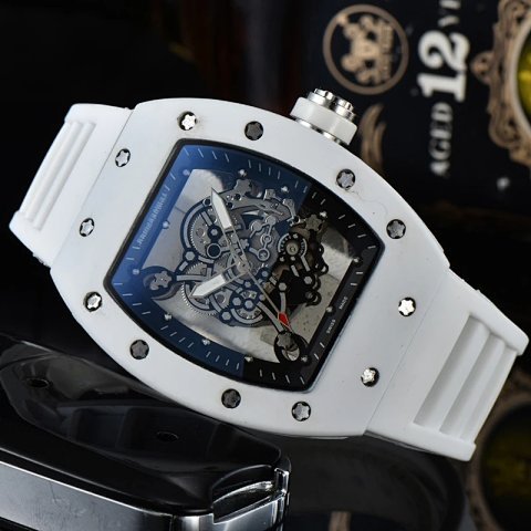 White Strap Skeleton Watch Col