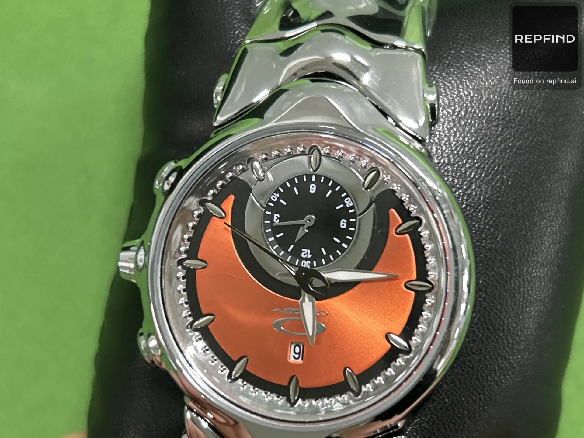 Orange Dial Sculpted Bracelet Watch -5