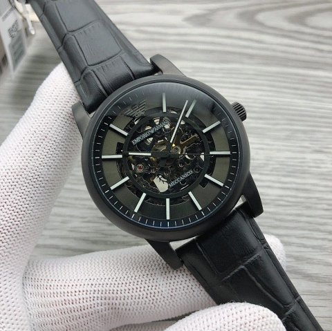 Black Leather Strap Skeleton W