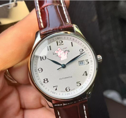 White Dial Brown Leather Strap