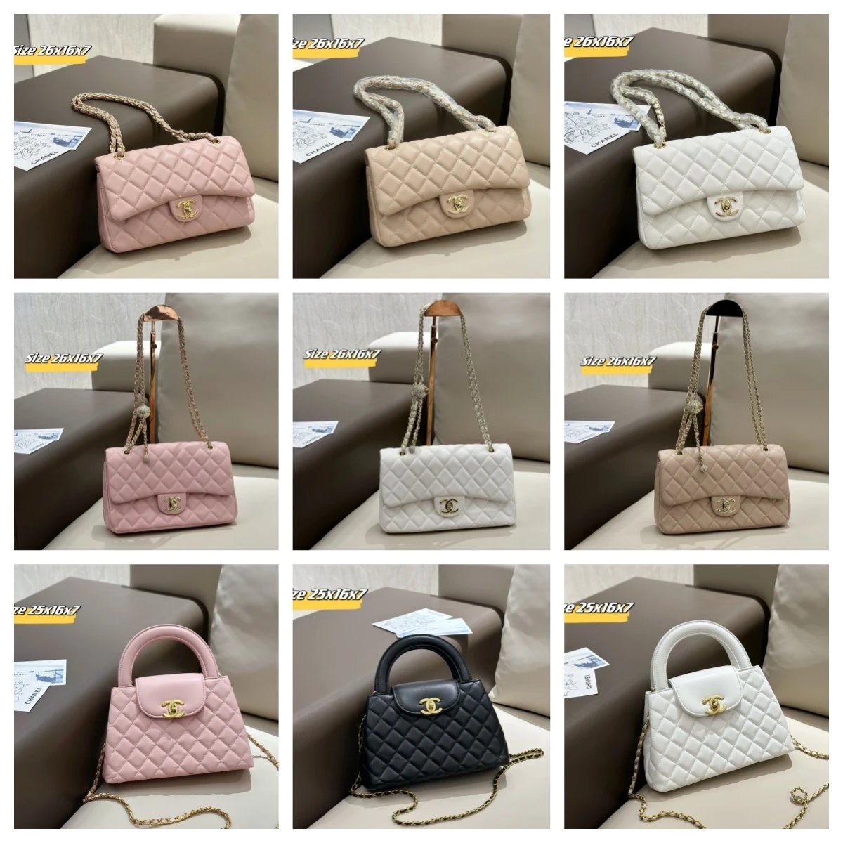Quilted Top Handle Handbag Col