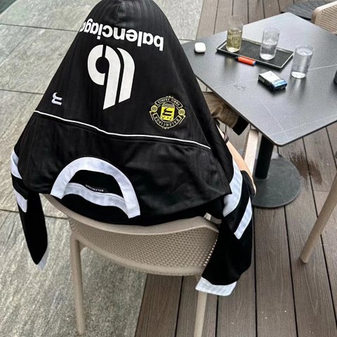 Black No. 9 Long Sleeve Jersey -2