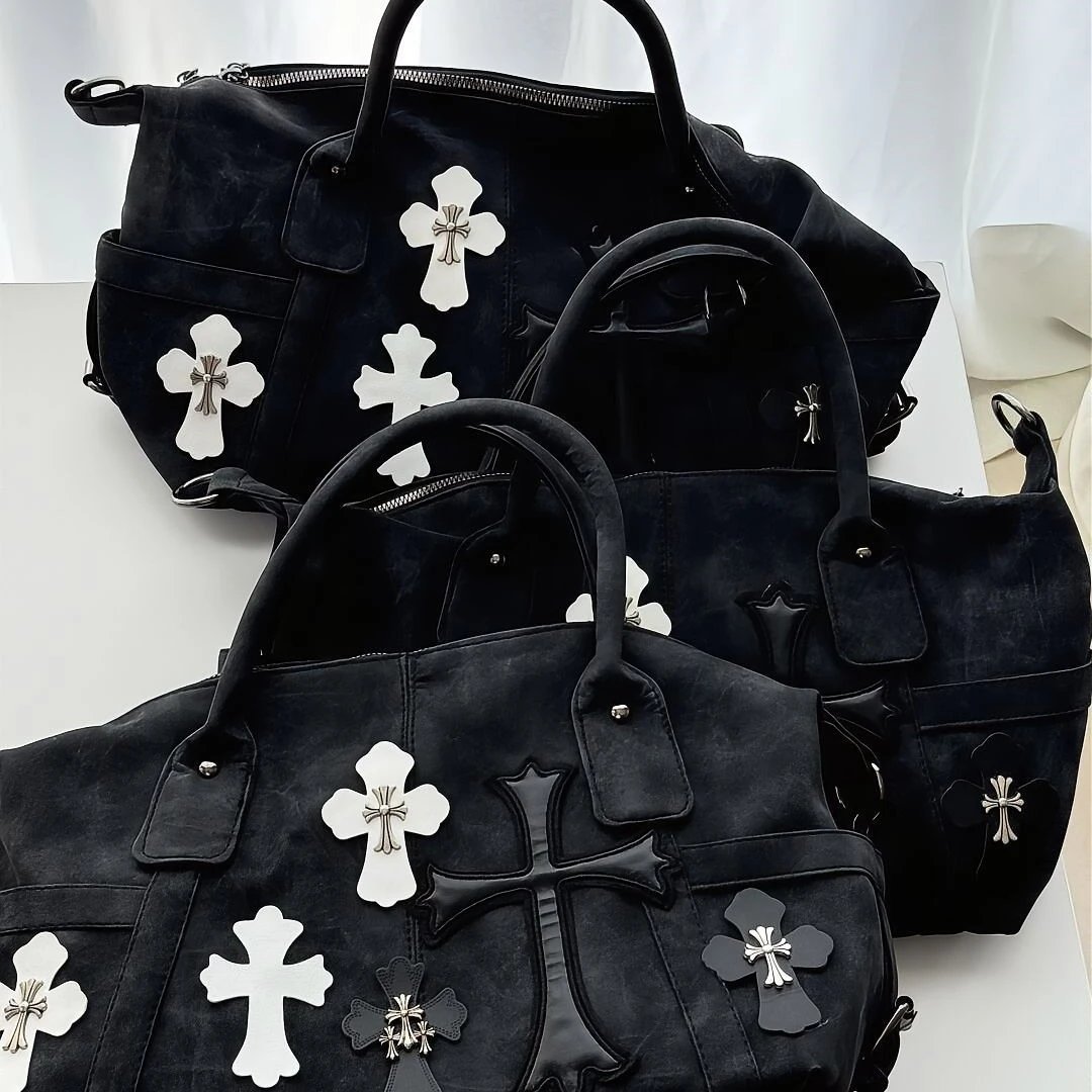 Cross Detail Travel Handbag