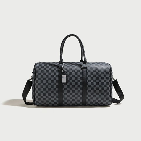 Large Capacity Checkered Travel Duffel Bag -2