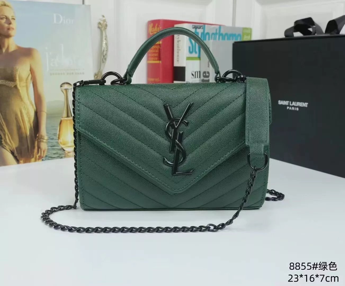 Quilted Top Handle Chain Bag 8