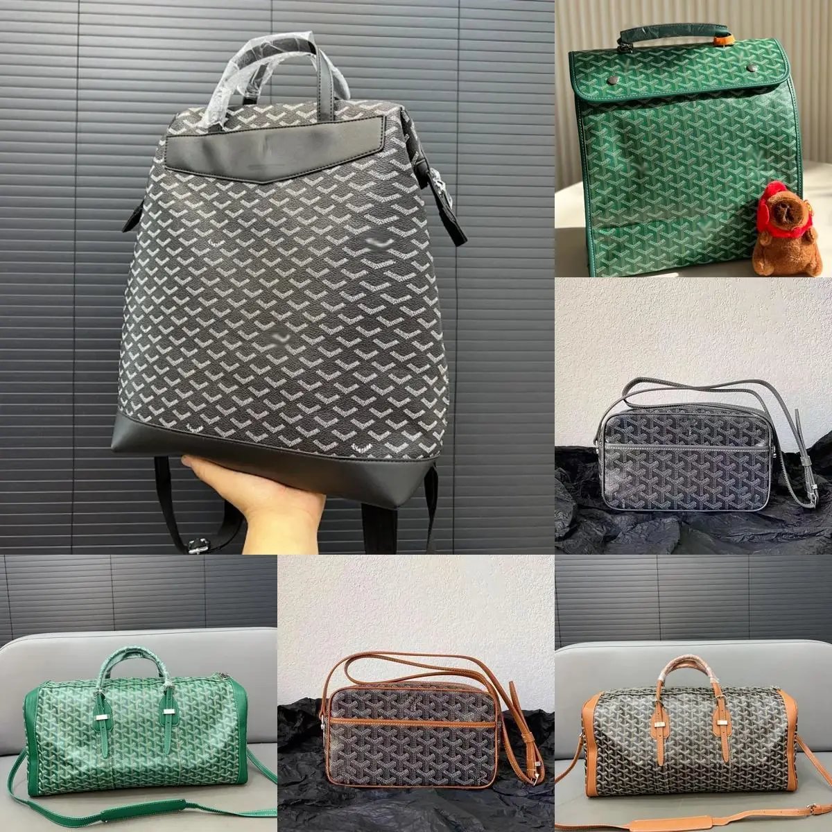 Patterned Handbag and Travel B