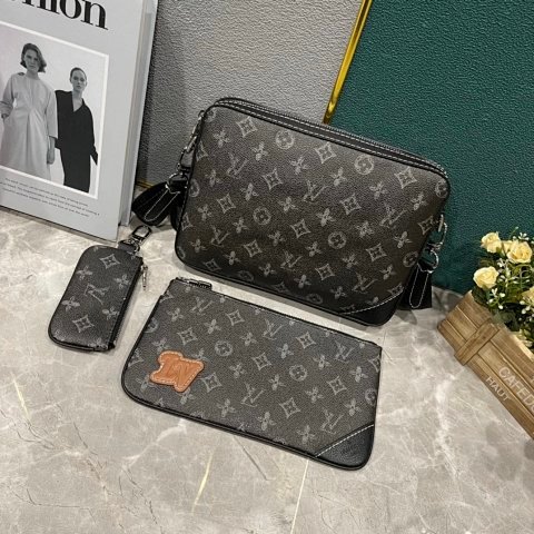 Patterned Crossbody Bag and Pouch Set -4