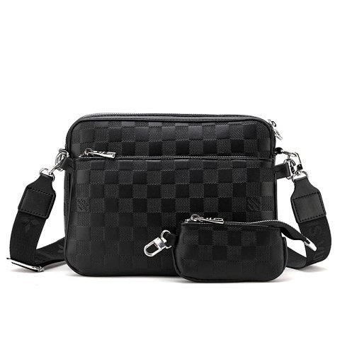 Embossed Crossbody Bag and Pou