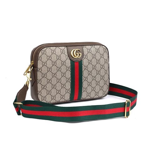 Striped Monogram Crossbody Bag