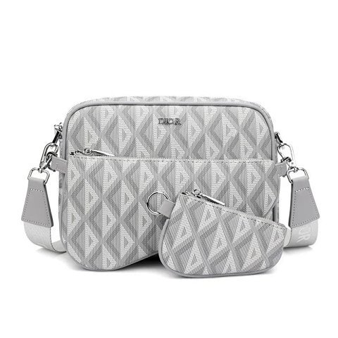 Embossed Crossbody Bag and Pou