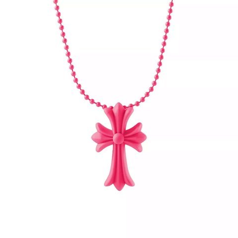 Pink Cross Pendant Necklace 03